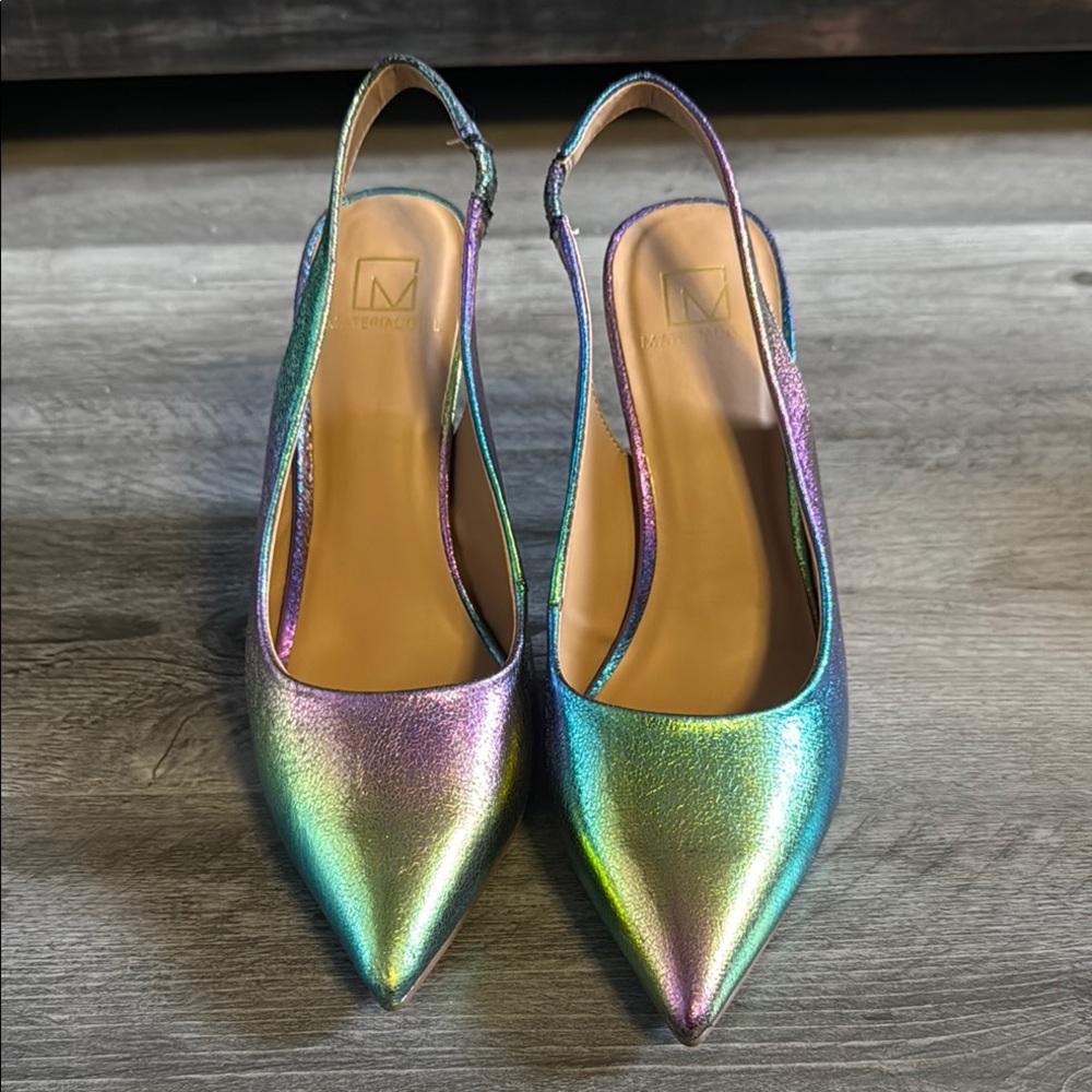 Iridescent Slingback Heels
